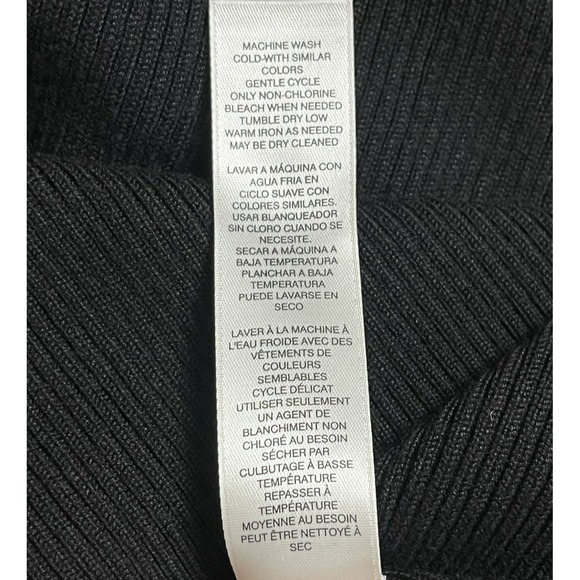 CHICO'S Black Ribbed Mock Neck Keyhole Sweater Size 1‎ (M) Long Sleeve Stretchy - Picture 10 of 13